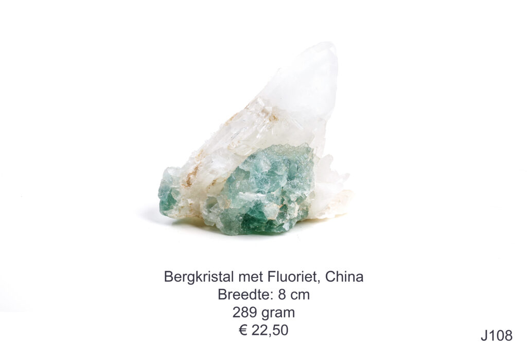 Bergkristal met Fluoriet