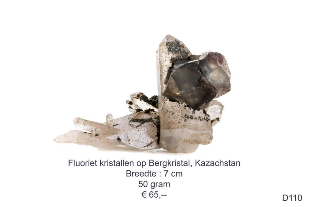 Fluoriet op bergkristal